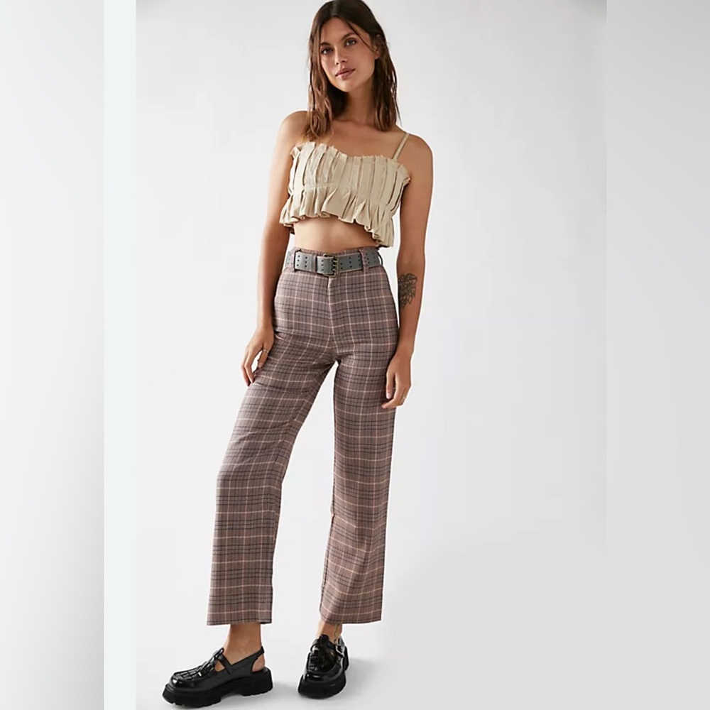 THRILLS Bonnie Suiting Pants Plaid Trousers Free People Women’s Size 4